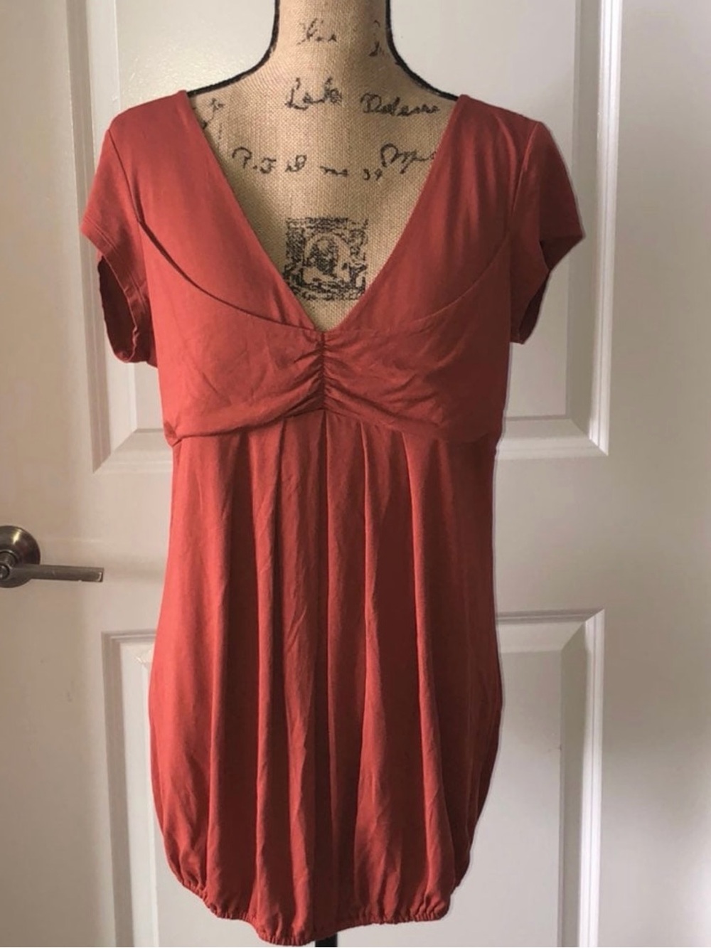 Banana Republic Rust Short Sleeve V-Neck Tunic